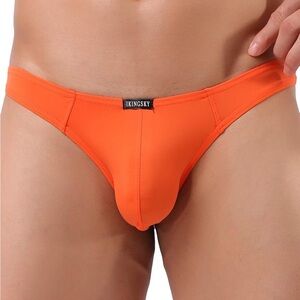 Ikingsky Low Rise T-Back Orange Spandex Thong